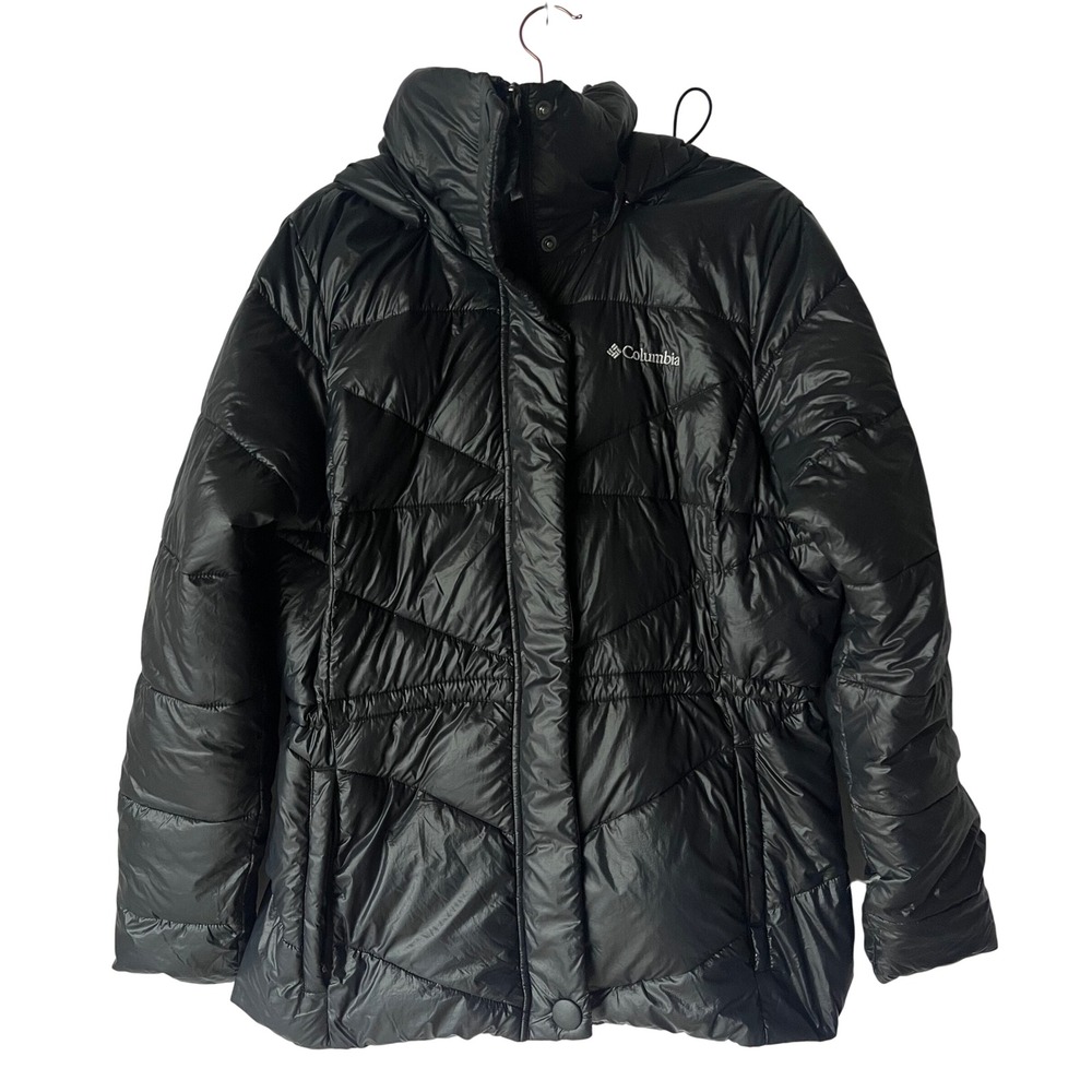 Columbia Women's Peak to Park Black Insulated Hooded Winter Jacket Size M